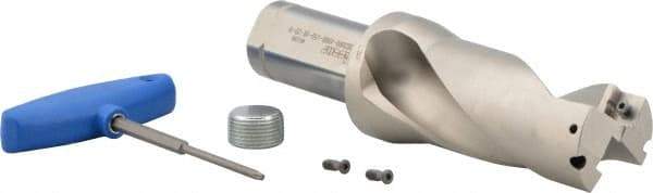 Iscar - 4" Max Drill Depth, 2xD, 2" Diam, Indexable Insert Drill - 2 Inserts, 1-1/2" Shank Diam, Straight Shank - Exact Tool & Supply