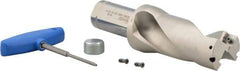 Iscar - 4" Max Drill Depth, 2xD, 2" Diam, Indexable Insert Drill - 2 Inserts, 1-1/2" Shank Diam, Straight Shank - Exact Tool & Supply