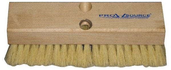 PRO-SOURCE - 2" Bristle Length, Tampico Scrub Brush - 10" OAL, Tapered Handle, Hardwood Block - Exact Tool & Supply