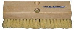 PRO-SOURCE - 2" Bristle Length, Tampico Scrub Brush - 10" OAL, Tapered Handle, Hardwood Block - Exact Tool & Supply