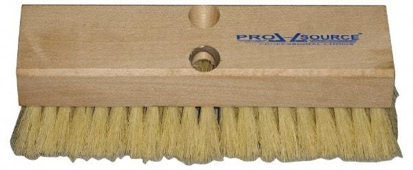 PRO-SOURCE - 2" Bristle Length, Polypropylene Scrub Brush - 10" OAL, Tapered Handle, Hardwood Block - Exact Tool & Supply