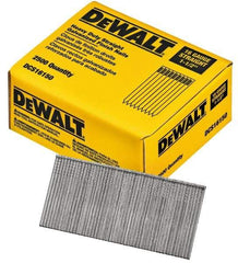 DeWALT - 16 Gauge 1-1/2" Long Finishing Nails for Power Nailers - Grade 2 Steel, Galvanized Finish, Straight Stick Collation - Exact Tool & Supply