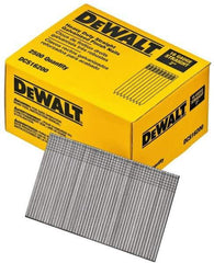 DeWALT - 16 Gauge 2" Long Finishing Nails for Power Nailers - Grade 2 Steel, Galvanized Finish, Straight Stick Collation - Exact Tool & Supply