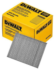DeWALT - 16 Gauge 2-1/2" Long Finishing Nails for Power Nailers - Grade 2 Steel, Galvanized Finish, Straight Stick Collation - Exact Tool & Supply