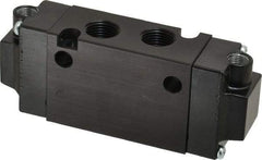 Parker - 3/8", 4-Way Body Ported Stacking Solenoid Valve - 1.4 CV Rate, 1.89" High x 4.7" Long - Exact Tool & Supply