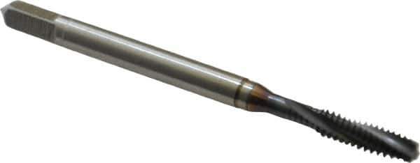 Guhring - #6-40 UNF, 3 Flute, TiN Finish, Cobalt Spiral Point Tap - Plug Chamfer, Right Hand Thread, 2" OAL, 0.433" Thread Length, 0.141" Shank Diam, 2B Class of Fit, Series 3917 - Exact Tool & Supply