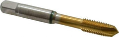Guhring - 5/16-24 UNF, 3 Flute, TiN Finish, Cobalt Spiral Point Tap - Plug Chamfer, Right Hand Thread, 2-23/32" OAL, 0.71" Thread Length, 0.318" Shank Diam, 2B Class of Fit, Series 3917 - Exact Tool & Supply