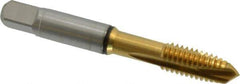 Guhring - 3/8-16 UNC, 3 Flute, TiN Finish, Cobalt Spiral Point Tap - Plug Chamfer, Right Hand Thread, 2.941" OAL, 0.79" Thread Length, 0.381" Shank Diam, 2B Class of Fit, Series 3928 - Exact Tool & Supply