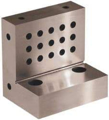 Suburban Tool - 4" Wide x 4" Deep x 3" High Steel Precision-Ground Angle Plate - Standard Plate, Machined Holes on Surface, Open End, 1-1/8" Thick, Single Plate - Exact Tool & Supply