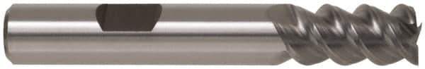 Hertel - 5/8" Diam, 1-5/8" LOC, 3 Flute Powdered Metal Roughing & Finishing Square End Mill - Uncoated, 3-3/4" OAL, 5/8" Shank Diam, Weldon Shank, 60° Helix, Centercutting - Exact Tool & Supply