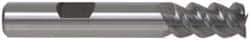 Accupro - 1", 2" LOC, 1" Shank Diam, 4-1/2" OAL, 3 Flute, Powdered Metal Square End Mill - Single End, TiCN Finish, Spiral Flute, 42° Helix, Centercutting, Right Hand Cut, Right Hand Flute - Exact Tool & Supply