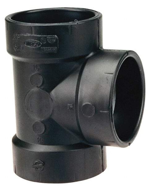 NIBCO - 3 x 3 x 2", ABS Drain, Waste & Vent Pipe Vent Tee - Hub x Hub x Hub - Exact Tool & Supply