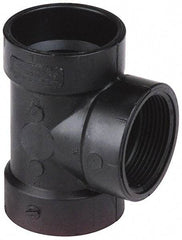 NIBCO - 4", ABS Drain, Waste & Vent Pipe Test Tee - Hub x Hub x FIPT Less Plug - Exact Tool & Supply