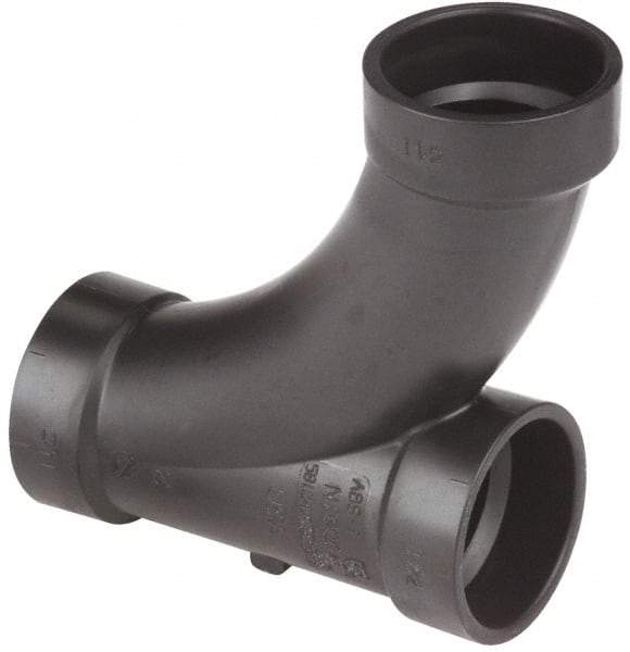 NIBCO - 3", ABS Drain, Waste & Vent Pipe Long Radius TY - Hub x Hub x Hub - Exact Tool & Supply