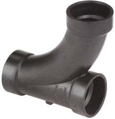 NIBCO - 3", ABS Drain, Waste & Vent Pipe Long Radius TY - Hub x Hub x Hub - Exact Tool & Supply