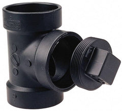 NIBCO - 3", ABS Drain, Waste & Vent Pipe Test Tee - Hub x Hub x CO with Plug - Exact Tool & Supply