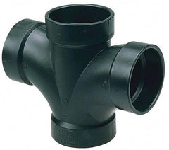 NIBCO - 4 x 4 x 3 x 3", ABS Drain, Waste & Vent Pipe Double Sanitary Tee - All Hub - Exact Tool & Supply