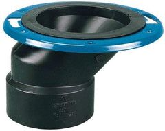 NIBCO - 4 x 3" Pipe, 5-3/8" OD, ABS Offset Adjustable Closet Flange - 180° Max Working Temp, Hub End Connections - Exact Tool & Supply
