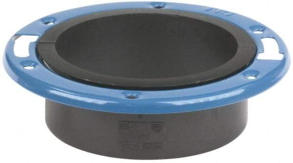 NIBCO - 4 x 3" Pipe, 5-3/8" OD, ABS Reducing Adjustable Closet Flange - 180° Max Working Temp, Hub End Connections - Exact Tool & Supply