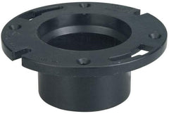 NIBCO - 3 or 4" Pipe, 5-3/8" OD, ABS Flush Closet with Pipe Stop & Knockout - 180° Max Working Temp, Hub or Spig End Connections - Exact Tool & Supply