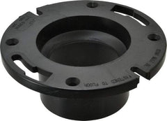 NIBCO - 3 or 4" Pipe, 5-3/8" OD, ABS Flush Closet Flange with Pipe Stop - 180° Max Working Temp, Hub or Spig End Connections - Exact Tool & Supply