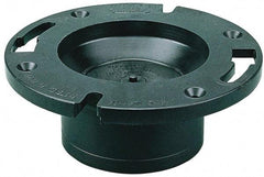 NIBCO - 4" Pipe, 5-3/8" OD, ABS Closet Flange with Knockout Test Plug - 180° Max Working Temp, Hub End Connections - Exact Tool & Supply