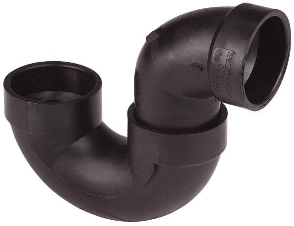 NIBCO - 1-1/2", ABS Drain, Waste & Vent Pipe P Trap - Hub x Hub x CO with Plug - Exact Tool & Supply