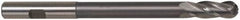 Hertel - 1/2" Diam, 1-1/4" LOC, 4 Flute High Speed Steel Ball End Mill - TiN Finish, Single End, 6" OAL, 1/2" Shank Diam - Exact Tool & Supply