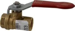 Value Collection - 3/8" Pipe, Full Port, Brass UL Listed Ball Valve - 1 Piece, Inline - One Way Flow, FNPT x FNPT Ends, Lever Handle, 600 WOG, 150 WSP - Exact Tool & Supply