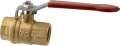 Value Collection - 3/4" Pipe, Full Port, Brass UL Listed Ball Valve - 1 Piece, Inline - One Way Flow, FNPT x FNPT Ends, Lever Handle, 600 WOG, 150 WSP - Exact Tool & Supply