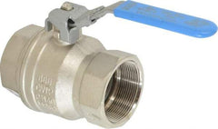 Value Collection - 2" Pipe, Full Port, Brass UL Listed Ball Valve - 1 Piece, Inline - One Way Flow, FNPT x FNPT Ends, Locking Lever Handle, 600 WOG - Exact Tool & Supply