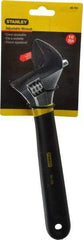 Stanley - 1-3/8" Jaw Capacity, 10" Standard Adjustable Wrench - Steel, Chrome Finish, 10-1/4" OAL - Exact Tool & Supply