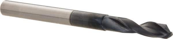 Accupro - 11/64" 140° Solid Carbide Jobber Drill - AlTiN Finish, Right Hand Cut, Spiral Flute, Straight Shank, 2-1/2" OAL, Notched Point - Exact Tool & Supply