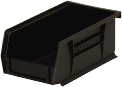 Akro-Mils - 10 Lb. Load Capacity, 7-3/8" Deep, Black Polymer Hopper Stacking Bin - 3" High x 4-1/8" Wide x 7-3/8" Long - Exact Tool & Supply