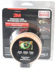 3M - 3 Piece Automotive Headlight Lens Restoration System Kit - Sanding Discs, Polishing Pad, Compound - Exact Tool & Supply