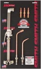 Miller-Smith - 1 Inch Cutting Capacity, 40,125 BTU and HR Max Heating Capacity, 5/64 Inch Welding Capacity, Oxygen and Acetylene Torch Kit - Medium Duty Combination Torch and Tip Kit - Exact Tool & Supply