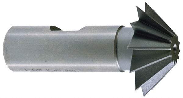 Value Collection - 1-1/2" Diam x 5/8" Width of Cut, 60° Included Angle, Shank Connection, Cobalt Single Angle Cutter - 3/4" Shank Diam, 2-3/4" Overall Length, Right Hand Cut, Uncoated - Exact Tool & Supply