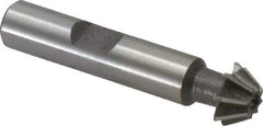 Value Collection - 1/2" Diam x 7/32" Width of Cut, 60° Included Angle, Shank Connection, Cobalt Single Angle Cutter - 3/8" Shank Diam, 2-1/8" Overall Length, Right Hand Cut, Uncoated - Exact Tool & Supply