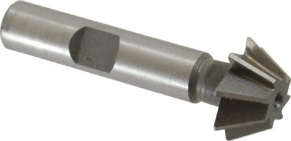 Value Collection - 3/4" Diam x 5/16" Width of Cut, 60° Included Angle, Shank Connection, Cobalt Single Angle Cutter - 3/8" Shank Diam, 2-1/8" Overall Length, Right Hand Cut, Uncoated - Exact Tool & Supply