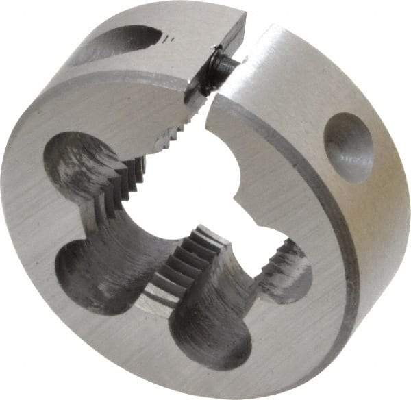 Interstate - 1/2-24 UNS Thread, 1" Outside Diam High Speed Steel Round Die - Right Hand Thread, Adjustable - Exact Tool & Supply