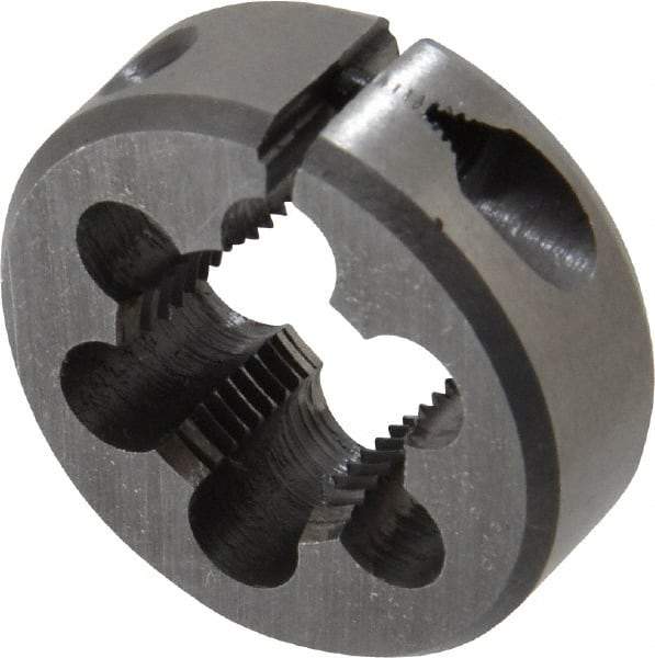Interstate - 1/2-27 UNS Thread, 1" Outside Diam High Speed Steel Round Die - Right Hand Thread, Adjustable - Exact Tool & Supply