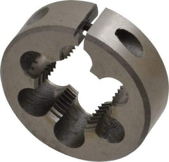Interstate - 3/4-18 UNS Thread, 1-1/2" Outside Diam High Speed Steel Round Die - Right Hand Thread, Adjustable - Exact Tool & Supply