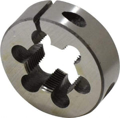 Interstate - 3/4-24 UNS Thread, 1-1/2" Outside Diam High Speed Steel Round Die - Right Hand Thread, Adjustable - Exact Tool & Supply
