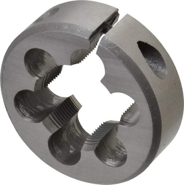 Interstate - 3/4-32 UNS Thread, 1-1/2" Outside Diam High Speed Steel Round Die - Right Hand Thread, Adjustable - Exact Tool & Supply