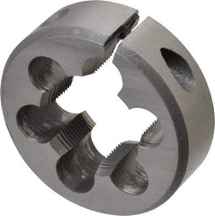 Interstate - 3/4-32 UNS Thread, 1-1/2" Outside Diam High Speed Steel Round Die - Right Hand Thread, Adjustable - Exact Tool & Supply