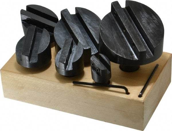 Interstate - 6 Piece, 1/2 and 3/4" Shank Diam, 3/4" to 2-1/2" Max Head Diam, Straight Shank, Fly Cutter Set - 1 Bit Per Cutter, Multiple Head Diams - Exact Tool & Supply
