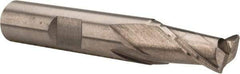 Interstate - 9mm, 9/16" LOC, 3/8" Shank Diam, 2-5/16" OAL, 2 Flute, High Speed Steel Square End Mill - Single End, Uncoated, Spiral Flute, Centercutting, Right Hand Cut, Right Hand Flute - Exact Tool & Supply
