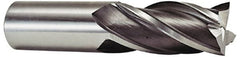 Niagara Cutter - 1-1/4", 2" LOC, 1-1/4" Shank Diam, 4-1/2" OAL, 6 Flute, Cobalt Square End Mill - Exact Tool & Supply