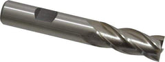 Interstate - 13mm, 1-1/4" LOC, 1/2" Shank Diam, 3-1/4" OAL, 4 Flute, High Speed Steel Square End Mill - Single End, Uncoated, Spiral Flute, Centercutting, Right Hand Cut, Right Hand Flute - Exact Tool & Supply