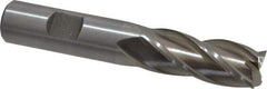 Interstate - 16mm, 1-5/8" LOC, 5/8" Shank Diam, 3-3/4" OAL, 4 Flute, High Speed Steel Square End Mill - Single End, Uncoated, Spiral Flute, Centercutting, Right Hand Cut, Right Hand Flute - Exact Tool & Supply